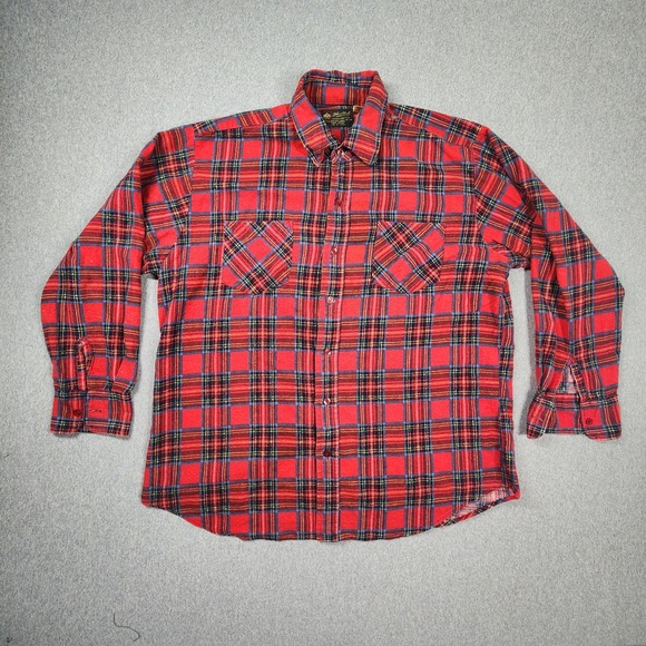 John Blair Other - John Blair Flannel Shirt Mens XL Red Plaid Good Vintage Long Sleeve Cotton